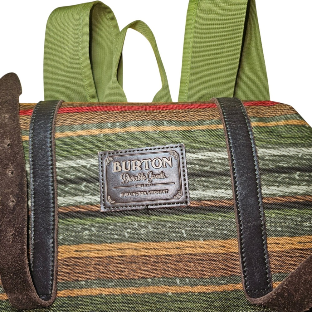 Burton Women's Green & Earthtone Stripes Rucksack Style Tinder Backpack